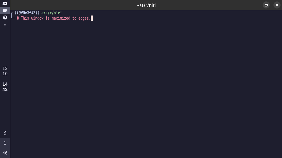 Screenshot of a window maximized to edges.